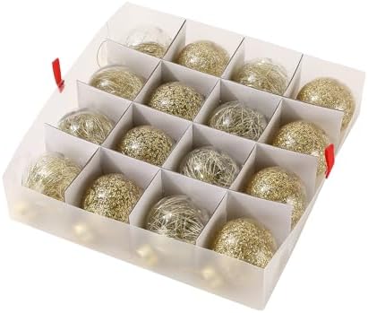 Sattiyrch Christmas Ornament Storage Box,Box Contributes Slots for 128 Holiday Ornaments 3-Inch