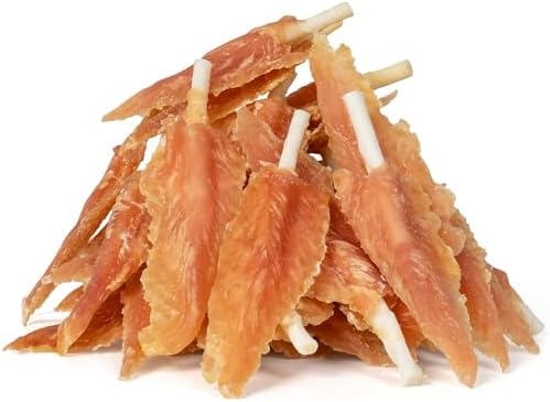 MON2SUN Dog Treats, Chicken Wrapped Triangle Rawhide Sticks, 10.08 oz