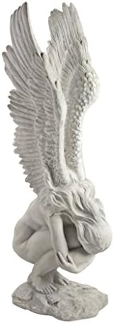 Design Toscano Remembrance and Redemption Angel Religious Indoor/Outdoor Garden Statue, From Base to Top of the Wings Nearly 3 feet tall! Tall, Cast Stone Resin, Antique Stone Finish