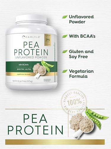 Carlyle Pea Protein Isolate Powder | 7lb | Unflavored | 29G Per Serving | Vegetarian, Non-GMO, Gluten, and Soy-Free