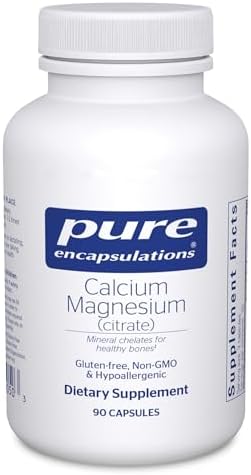 Pure Encapsulations Calcium Magnesium (Citrate) - 240 g Calcium & 240 g Magnesium - Bone Health Support* - Non-GMO & Vegan - 180 Capsules | 240 g Calcium and 240 g Magnesium, Bone Health Support*, Non-GMO and Vegan, Bone Health Support*