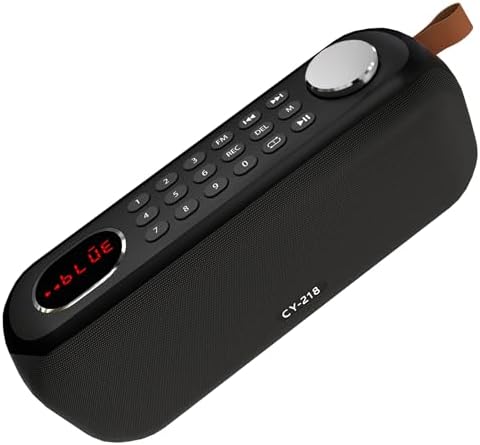 Portable Bluetooth Speaker FM Radio Digital, Support USB/SD Card MP3 Music Player/AUX/REC, Build-in 3000mAh Rechargeable Battery
