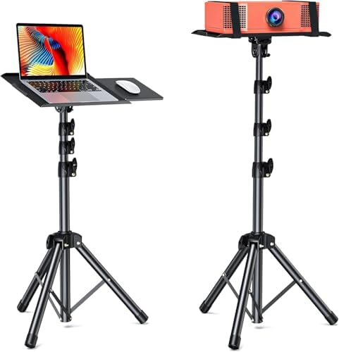 AMADA Projector Stand, Laptop Stand with Adjustable Height 22 to 36 inch, Heavy Duty Projector Mount as DJ Racks, Portable Projector Tripod Stand
