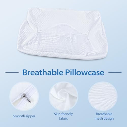 HOMCA Pillowcase PL01 Memory Foam Standard Size Pillow, White