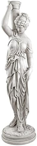 Design Toscano Dione the Divine Greek Water Woman Indoor/Outdoor Garden Statue, Medium, 22 inches tall, Cast Stone Resin, Antique Stone Finish
