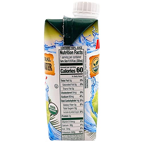 Iberia 100% Pure Organic Coconut Water, 1 Liter , 33.8 Fl Oz (Pack of 3)
