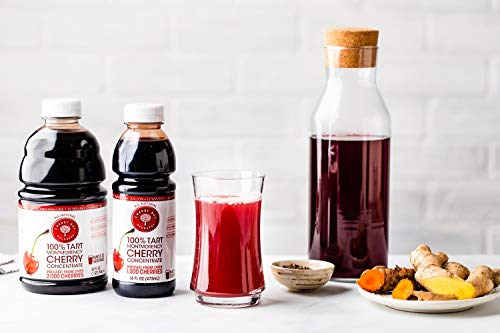 Cherry Bay Orchards Tart Cherry Concentrate - All Natural Juice to Promote Healthy Sleep, 16oz Bottle - Gluten Free, Natural Antioxidants, No Added Sugar or Preservatives