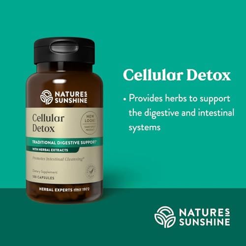 Nature's Sunshine Cellular Detox, 100 Capsules, Kosher | Natural Digestive System Supplement That Helps Facilitate Bowel Movement with Herbs