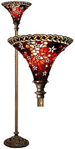Tiffany-Style Vintage Star Torchiere Lamp