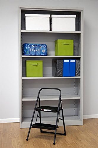 Cosco Lightweight Two Step House Step Stool for Easy Reaching and Cleaning - Non-Marring Leg Tips, Slip Resistant Steps, Stable Rear Leg Support