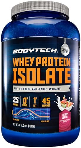BodyTech Whey Protein Isolate Powder, French Vanilla, 1.5 LB, 23 Servings | 25G Protein per Serving, High Concentrated Protein Powder With Amino Acids & BCAAs for Men and Women, Gluten Free