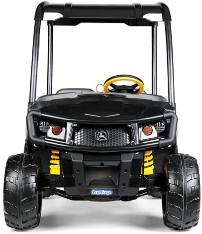 Peg Perego John Deere Gator XUV Midnight Black Extra Large 12 Volt Ride-On, Durable Design for Kids 3-8