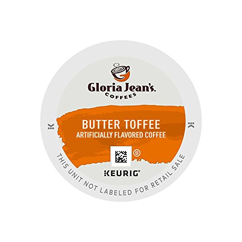 Gloria Jean's Coffees Butter Toffee, Single-Serve Keurig K-Cup Pods, Flavored Medium Roast Coffee, 24 Count (Pack of 1)