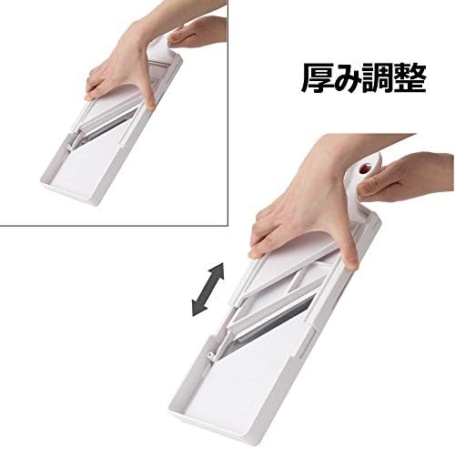 Shimomura Kougyou SFS-102 Slicer with Holder, Adjustable Thickness, 0.03-0.12 inches (0.8-3.0 mm), Cabbage, Julienne, Tomato Slice, Made in Niigata
