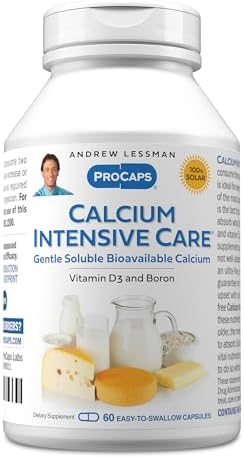 ANDREW LESSMAN ProCaps Calcium Intensive Care 60 Capsules | Ultra fine calcium with vitamin D3 and boron to support healthy bones, teeth and skeletal health in easy-to-swallow capsules.