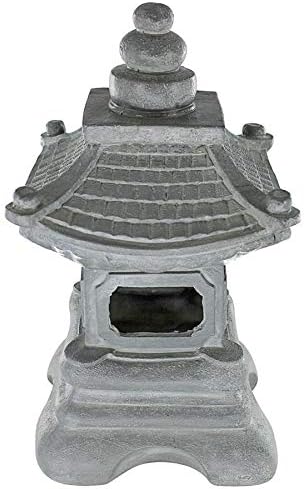 Design toscano ng29870 asian decor pagoda lantern indoor/outdoor statue, 11 inches wide, 11 inches deep, 17 inches high, handcast polyresin, two tone stone finish