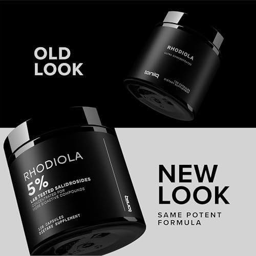 Toniiq Triple-Strength 600mg Rhodiola Rosea – 120 Capsules | 5% Salidroside Concentrated Extract - Highly Purified and Bioavailable