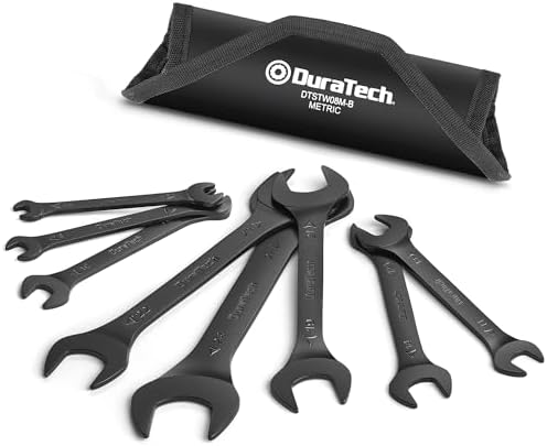 DURATECH Super-Thin Open End Wrench Set, 8-Piece, Metric