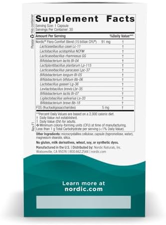 Nordic Naturals Nordic Flora Probiotic Daily, Immune Support - 60 Count | 4 strains, 12 billion CFU. Supports immune health, digestive wellness & optimal gut function. Vegan, Non-GMO. 30 servings.