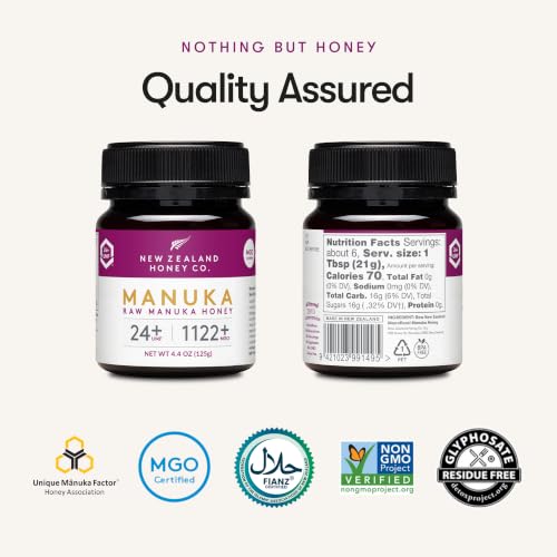 Raw Manuka Honey UMF 24+ MGO 1122+, UMF Certified, 3rd Party Tested, 8.8oz