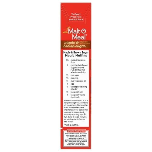 Malt-O-Meal Maple And Brown Sugar - Hot Cereals, 28 Ounce -- 12 per case.