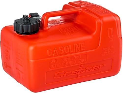 Scepter 3.2 Gallon Portable Marine Gas Can, Boat Fuel Tank with Top Handle | Underseat Design, 2-Way Vented Cap, Built-In Fuel Gauge and Pick-Up, EPA & CARB Compliant, 14"L x 10.5"W x 9"H (08576)