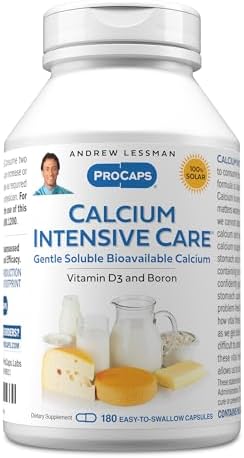 ANDREW LESSMAN ProCaps Calcium Intensive Care 60 Capsules | Ultra fine calcium with vitamin D3 and boron to support healthy bones, teeth and skeletal health in easy-to-swallow capsules.