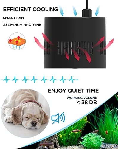 Lominie LED Aquarium Light, Planted Tank Light 4 Channels Remote Control 6500K Aquarium LED Lamp for Freshwater Fish Tank Refugium with Gooseneck (A20 Freshwater)