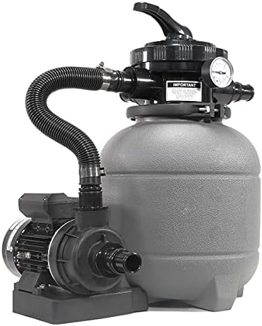 XtremepowerUS 13" Sand Filter Pump System for Above Ground Swimming Pool Self-Priming Pool Pump Multi-Port Valve, Strainer Basket 2, 400 GPH, Up to 10