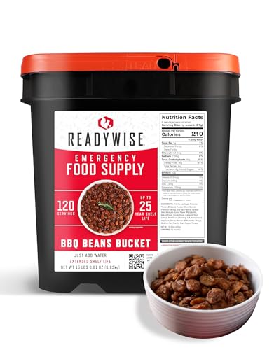 ReadyWise Emergency Food Supply - 132 Servings, Survival Bucket, Dehydrated & Freeze Dried Protein Meals, Camping Essentials, Ready to Eat Disaster Prepping Supplies,up to 25 Year Shelf Life
