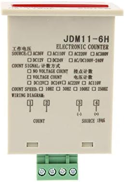 Hilitand 6 Digit Electronic Counter, JDM11-6H, Black, DC 12V/24V/36V