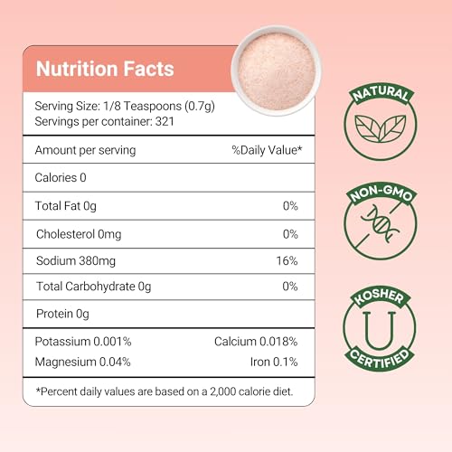 HERBION Naturals Himalayan Pink Salt Jar Fine Grain, GMO Free, Supreme Quality Chemical Free, Vegan, Kosher Certified, Fine Grain All Natural Salt
