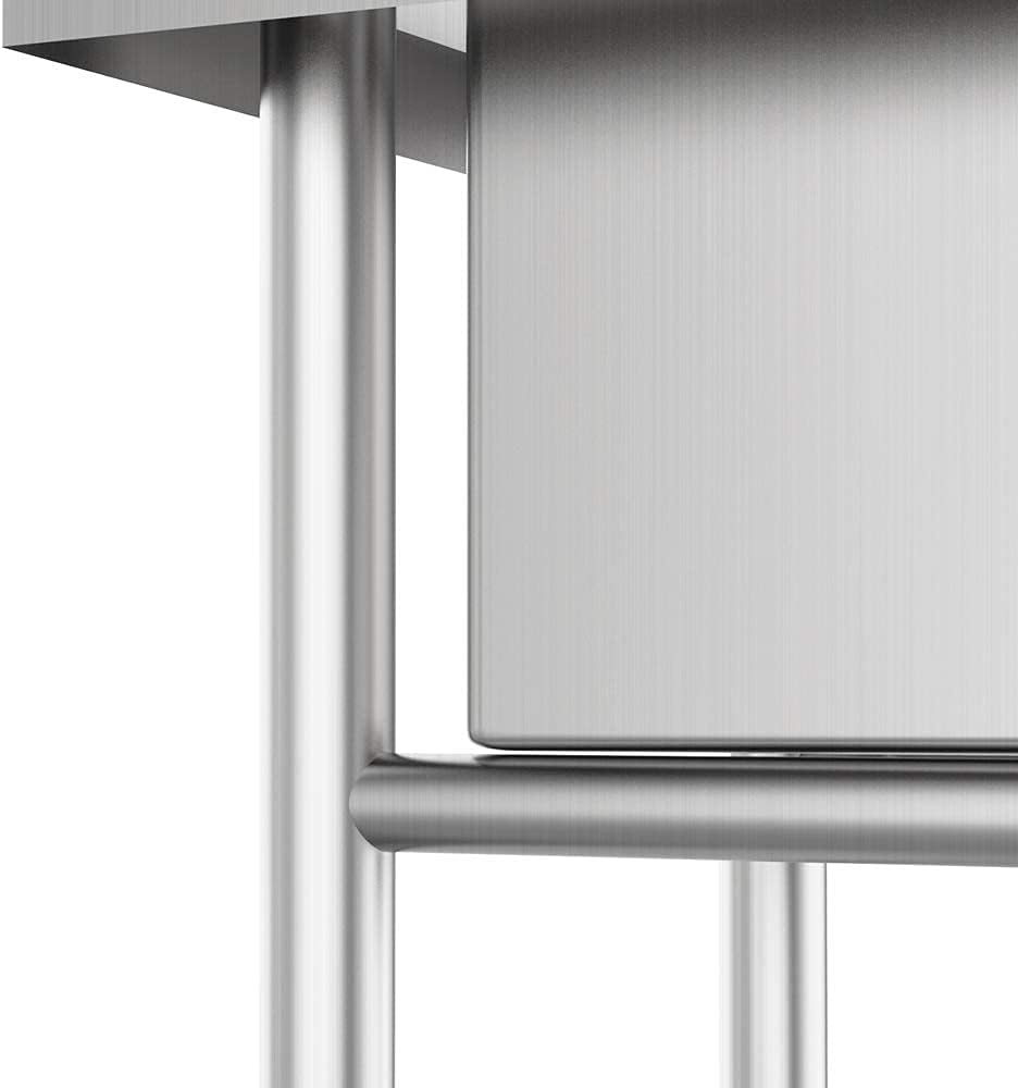 VINGLI Upgraded 28" Free Standing 304 Stainless Steel Utility Sinks for Laundry Room with Backsplash