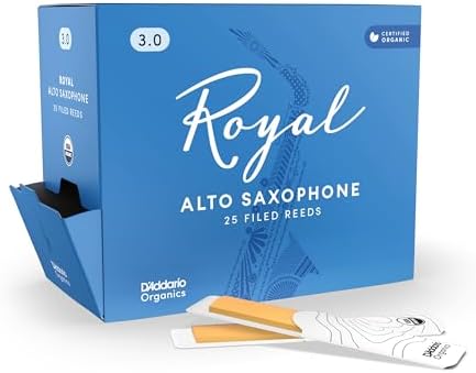 D'Addario Organics Royal Alto Saxophone Reeds Strength 1.5, 3-Pack