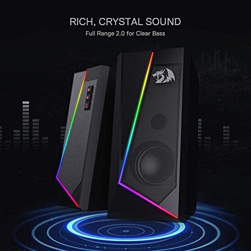 Redragon GS520 Wired 2.0 Channel Stereo Sound Desktop RGB Computer Speakers