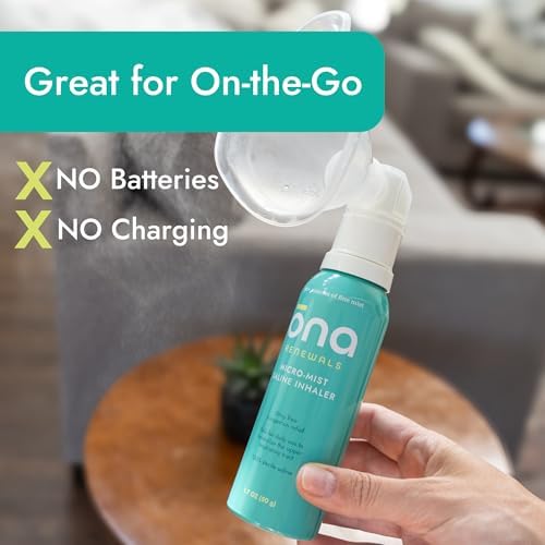ONA Renewals - Micro-Mist Saline Nasal Inhaler - 1.7 fl oz | Congestion Relief for Adults, Saline Mist Spray for Cold, Flu, Allergy