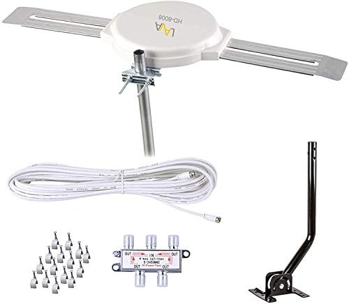 Lava Omnipro HD-8008 Omni-Directional HDTV Antenna 360 Degree - Attic or Roof Mount TV Antenna for Clear Reception, 4K 1080P (HD-8008_FBA)