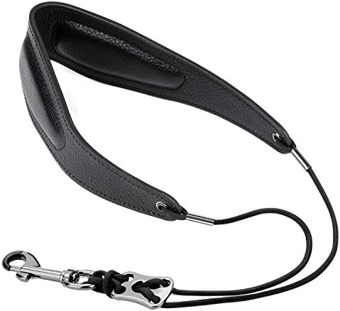 BestSounds Rinastore Saxophone Strap Genuine Leather Sax Neck Strap with Soft Thick Pad for Soprano Tenor Alto Sax and Clarinets Oboes1