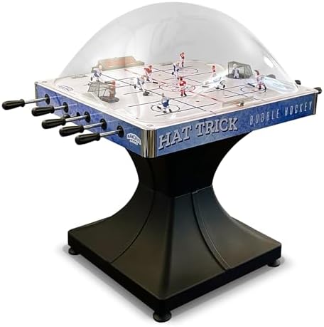 Hat Trick Bubble Hockey Game for Your Home Game Room - with Durable 2-Part Molded Base, Easy-Grip Rod Handles