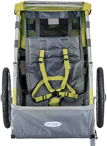 Sync Single Seat Bike Child Trailer, Max Weight 40 lbs., 5-Point Harness, Folding Frame, Quick Release Wheels, Easy Storage