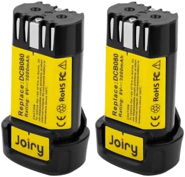 Joiry 8V 2000mAh Li-ion Replacement Battery with Higher Safety & Longer Runtime - Compatible with Dewalt DCB080, DW4390, DCF680N1, DCF680N2 DCF680G2 Cordless Power Tools (1-Pack)