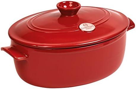 Emile Henry Flame Round Stewpot Dutch Oven, 5.5 Quart, Burgundy