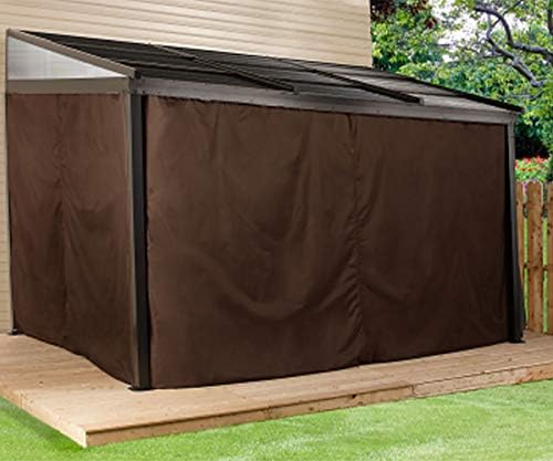Sojag 10' x 12' Francfort Wall-Mounted Hardtop Gazebo Outdoor Weather-Resistant Aluminum Frame Sun Shelter