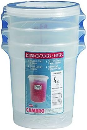 Cambro 2-Quart Round Food-Storage Container with Lid, Set of 3