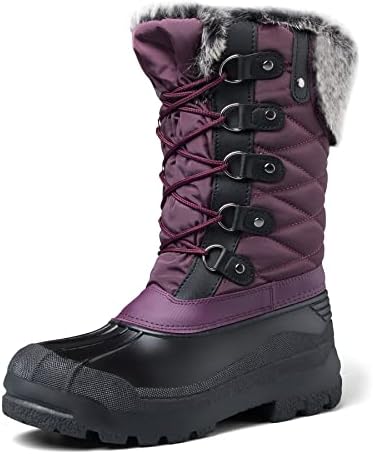mysoft Women's Snow Boots Waterproof Mid-Calf Winter Boots
