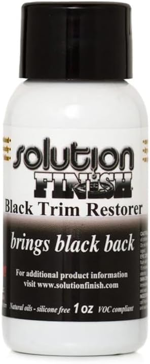 Solution Finish - Black Plastic & Vinyl Trim Restorer - Use for Car and Truck Detailing, No Wet Look, Instantly Revives Color to Trim, Bumpers