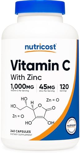 Nutricost Vitamin C with Zinc Capsules, 120 Servings, Gluten Free, GMO-Free