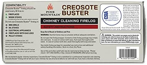 Pine Mountain Creosote Buster Firelog, 3.5 lb, Chimney & Fireplace Safety | Reduces dangerous creosote buildup; single-use safety firelog; compatible with all wood-burning fireplaces