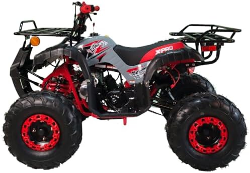 X-PRO 125cc ATV 4 Wheels Quad 125 ATV Quads with LED Lights, Big 19"/18" Tires!（Army Black）