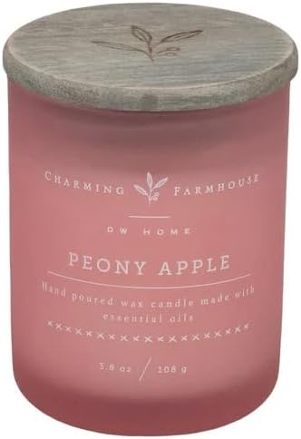 Charming Farmhouse by DW Home Vanilla Brûlée Scented Candle, 8 oz Wooden Wick Candle, Vanilla Bean, Toffee & Toasted Marshmallow Fragrance, Up to 40H Burn Time